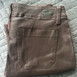PAIGE Women’s Mayslie Mid-Rise Straight Leg Jean. Brown. Size 27.